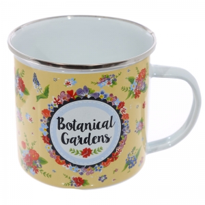 Taza esmaltada floral