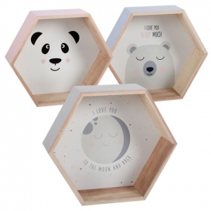 Estante infantil hexagonal