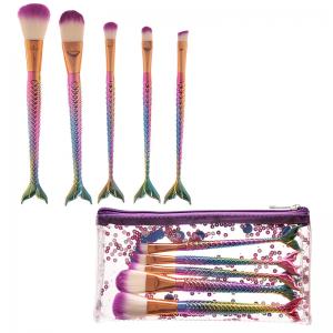 Set 5 pinceles de maquillaje sirena