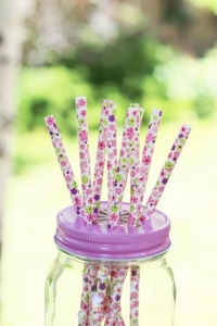 Pajitas de papel florales