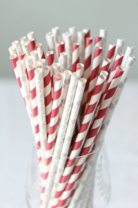 Pajitas de papel mix Rojo y Plata