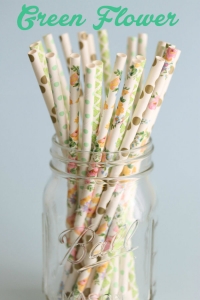 Pajitas de papel Green Flower