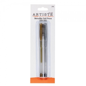 Duo boligrafo gel metalico oro y plata