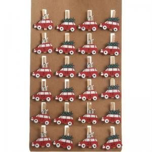 Pack 24 pinzas calendario adviento cochecito