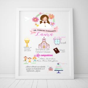 Lámina comunión personalizada descargable imprimible