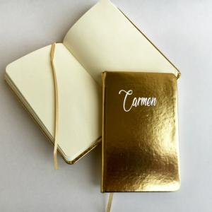 Libreta A6 dorada personalizada