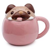 Taza de cerámica con tapa perrito