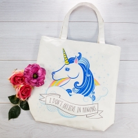 Bolsa algodon Unicornio con cremallera