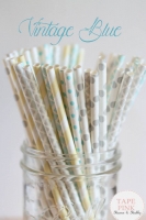 Pajitas de papel Vintage Blue