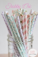 Pajitas de papel Shabby Chic