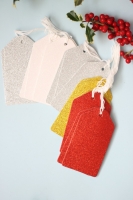 Set de 24 etiquetas gliter de colores