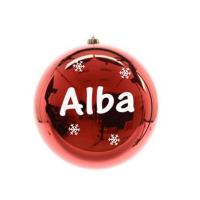 Bola navidad roja brillante 25cm personalizada