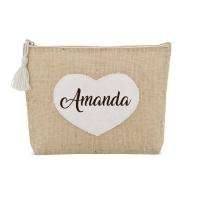 Neceser de yute personalizado con nombre