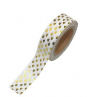 Washi tape corazones dorados laminado