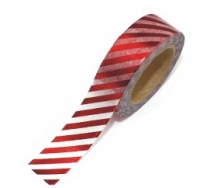 Washi tape rayas rojas laminado