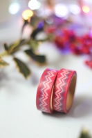 Washi tape zig zag rojo y blanco