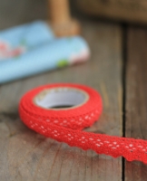 Washi Tape puntilla  adhesiva rojo