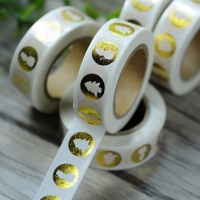 Washi tape muñecos de nieve y abetos laminada