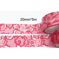 Washi Tape encaje ingles rojo