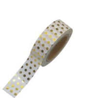 Washi Tape lunares dorados laminado