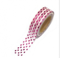 Washi tape corazones fucsia laminado