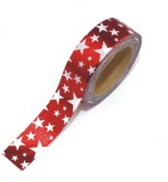 Washi tape rojo estrellas laminado