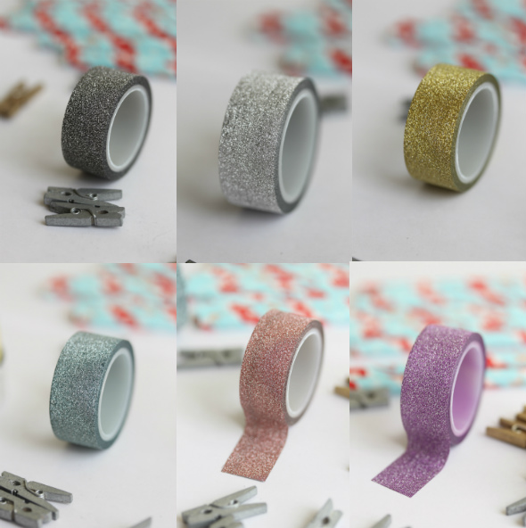 Cinta Adhesiva Decorativa Washi Tape Glitter 4 Mts X Unidad